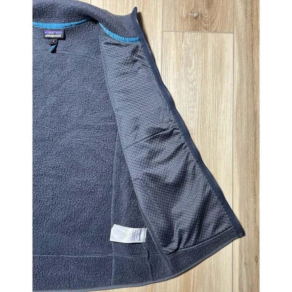 Patagonia Retro Pile Fleece Zip Up Gray Vest - Women Size Medium - Picture 6 of 14